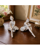 Bomboniera offerta ballerine in resina e porcellana